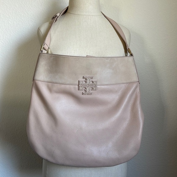 Tory Burch nude leather hobo shoulder bag